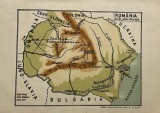 1935 Hartă Rom&acirc;nia interbelică / pamanturi vai ape / Nistru, Prut / Bugeac / Turtucaia / Balcic /geografia fizica Romania intre razboaie