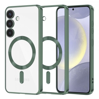 Husa MagSafe pentru Samsung Galaxy S24+ S926, Techsuit, Luxury Crystal, Verde Inchis foto