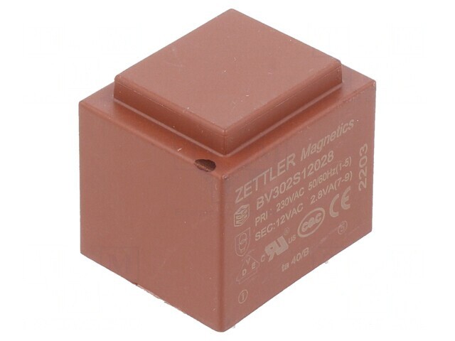 Transformator &icirc;ncapsulat 2,8VA 230V 12V PCB