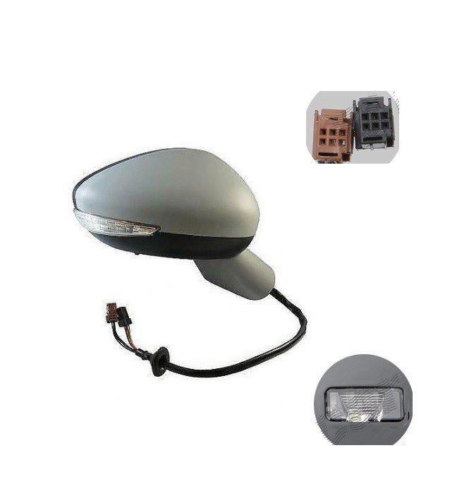 Oglinda exterioara Citroen Ds5, 09.2011-, partea Dreapta, culoare sticla culoare albastra, sticla convexa, carcasa grunduita, cu incalzire, 160721318