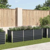 VidaXL Strat &icirc;nălțat de grădină antracit 240x80x77 cm oțel galvanizat