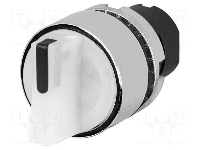 Comutator rotativ 22mm EAO Poz.i 2 albă IP65 proeminent