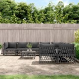Cumpara ieftin Set mobilier de grădină cu perne, 9 piese, antracit, oțel