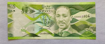 Barbados - 5 Dollars / dolari (2013) foto
