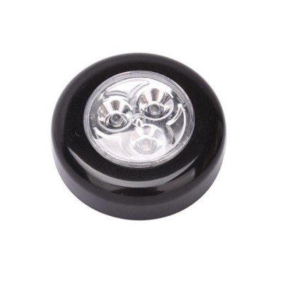 Lampa universala autoadeziva cu 3 LED-uri, utilizare baterii de tip AAA - Negru foto