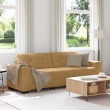 vidaXL Canapea de 3 persoane, maro, 180 cm, catifea