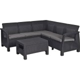 Set de gradina cu coltar - Corfu II Relax Grafit / Gri-rece, Micul Meserias