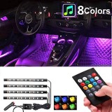 Cumpara ieftin Kit lumini ambientale interior auto RGB LED 12V 6A cu telecomanda