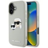 Husa originala iPhone 16 Karl Lagerfeld 3D Design, Rubber Karl&amp;Choupette, bej, KLHCP16SRBCKCHLE