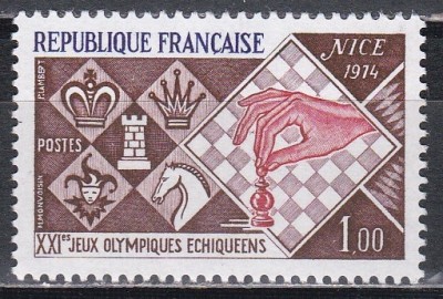 Franta 1974 - A 21-a Olimpiada de Sah - Nisa, MNH foto