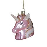 Cumpara ieftin Set 4 globuri din sticla Unicorn 8 cm x 9 cm, Inart