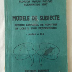Modele de subiecte pentru Examenul de admitere in licee si scoli profesionale 1992