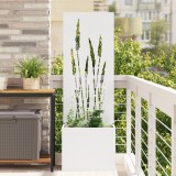 vidaXL Ghiveci de Grădină cu Panou Decorativ Alb 50 x 140 cm
