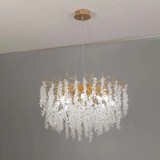Candelabru Cristal WALTZ Cascade, 9x G9, Auriu, 60cm, Inaltime Reglabila