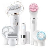 Epilator Braun Silk-&eacute;pil 9 9/9105 Sistem Flex + Mini aparat pentru indepartarea parului facial, SensoSmart&trade;, Micro-Grip, Wet &amp;amp; Dry, 40 pensete, 2