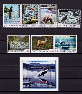 RO 1992 ,LP 1300+1301 ,&amp;quot;Fauna din regiunile nordice&amp;quot; , serie+colita 278, MNH foto