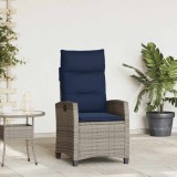 Scaun gradina rabatabil Gossi, polirattan gri, cu masuta laterala, perne incluse, exterior, 65x58x94 cm