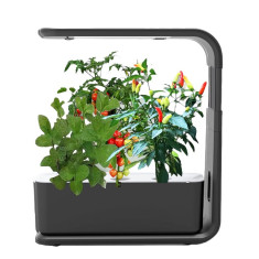 Ghiveci SMART, Mini Gradina cu sistem de cultivare hidroponic a 3 plante, lumini LED, inaltime ajustabila, pentru acasa, birou, balcon, Hrana pentru p