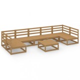vidaXL Set mobilier de grădină, 8 piese, lemn masiv de pin