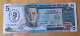 5 Piso 1990 - Bancnota Filipine - piesa SUPERBA - UNC