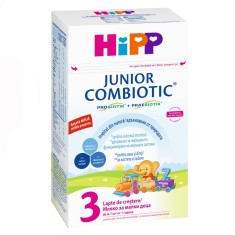 Lapte praf Hipp 3 Combiotic Junior 1+, pentru copii in crestere, 500g, de la 1 an