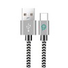 CABLU alimentare si date SPACER, pt. smartphone, USB 3.0 (T) la Type-C (T), 2.1A, braided, retail pack, 1m, zebra,&quot;SPDC-TYPEC-BRD-ZBR-1.0&quot; (timbru ver