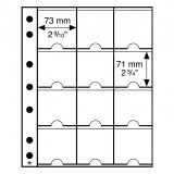 Folii Leuchtturm Grande M 12 K - pentru cartonase 66x66 mm/dim. 40,43,48,53 mm/