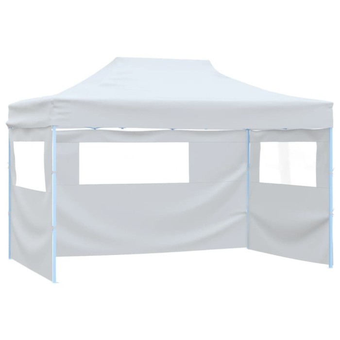 vidaXL Cort de petrecere pliabil cu 3 pereți laterali, alb, 280x410x315 cm, oțel