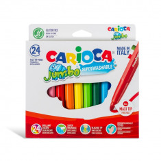 Carioca Jumbo super lavabila varf rotund Set 24 culori diferite. foto