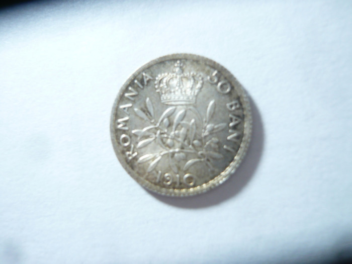 Moneda 50 Bani 1910 Carol I , argint , cal. UNC