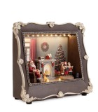Decoratiune Craciun polirasina multicolora cu elemente miscare si leduri 26x10x22,5h