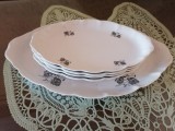 Set platouri porțelan ovale made in RSR vintage - 5 piese, Romania