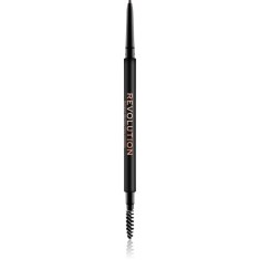 Makeup Revolution Precise Brow Pencil creion spr&acirc;ncene precise cu pensula culoare Dark Brown 0.05 g