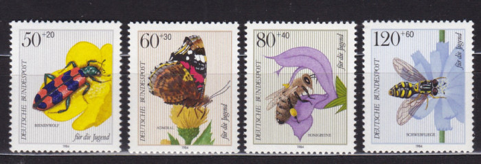 GERMANIA 1984 INSECTE SERIE MNH