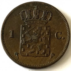 OLANDA 1 CENT 1877, ( Dutch 1 Cent &amp;quot;William III&amp;quot; 1860 - 1877.), KM# 100 foto