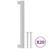 Manere de dulap, 20 buc., argintiu, 192 mm, otel inoxidabil
