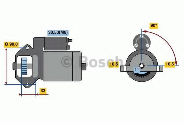 Starter FORD FOCUS II Limuzina (DA) (2005 - 2016) BOSCH 0 986 023 570