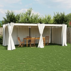 vidaXL Pavilion cu draperii, gri taupe, 6x3 m, oțel 4003920