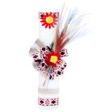Cumpara ieftin Lumanare Traditionala de Botez cu Spice de Grau si Panglica cu Motive Traditionale - LB06