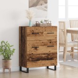 vidaXL Bufet Lemn Vechi 69,5 x 34 x 90 cm Lemn Ingineresc și Fier 881522