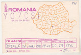 Bnk cp Harta Romaniei - carte postala QSL