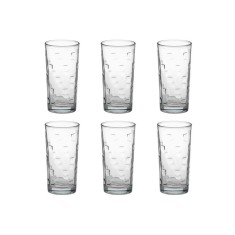 Set 6 pahare din sticla, 250 ml, Transparent cu model, 5.5x13 cm, ATU-082310