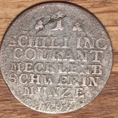 Mecklenburg - Schwerin -moneda de colectie rara- 1 Schilling Courant 1767 argint