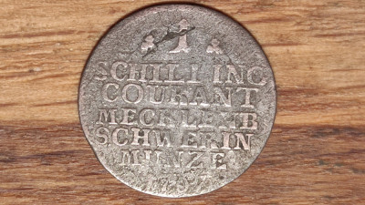 Mecklenburg - Schwerin -moneda de colectie rara- 1 Schilling Courant 1767 argint foto