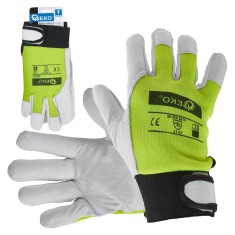 Manusi de lucru din piele de capra, marimea 9, Geko G73536