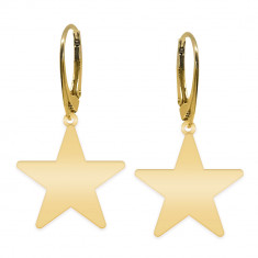 Little Star - Cercei personalizati steluta cu leverback din argint 925 placat cu aur galben 24K