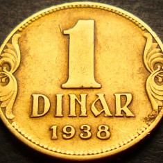 Moneda istorica 1 DINAR - YUGOSLAVIA, anul 1938 * cod 3272