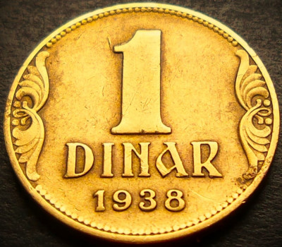 Moneda istorica 1 DINAR - YUGOSLAVIA, anul 1938 * cod 3272 foto