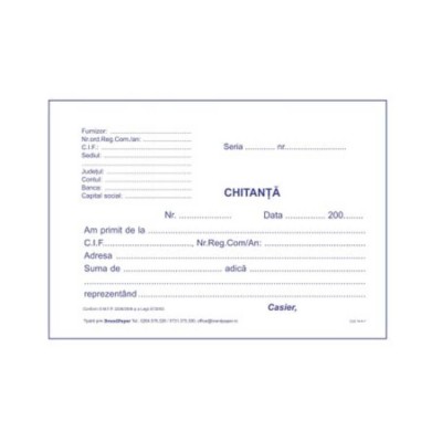 Chitantier A6, 3 Ex, 50 Seturi/Carnet - Formular Chitante Tipizate foto