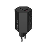 Incarcator de retea Canyon Hexagon 65, USB-A, USB-C, 65 W, 3.25 A, 3 prize, negru